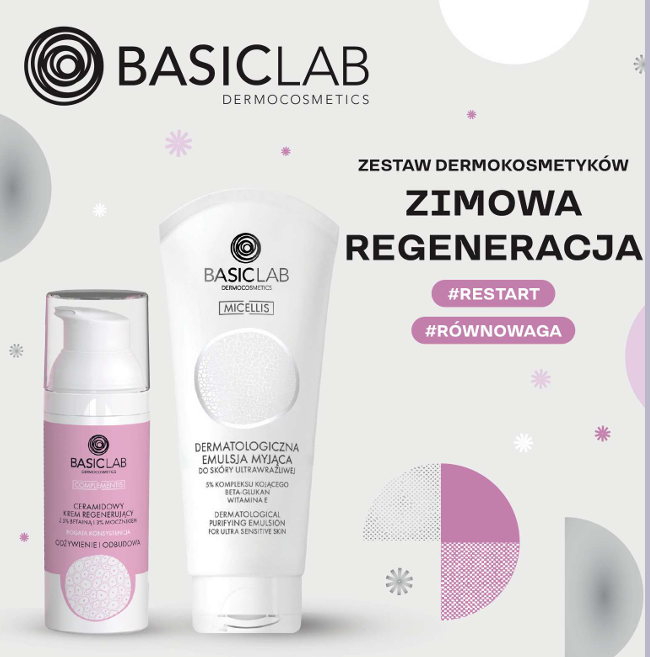 BASICLAB  REGENERATING  CERAMIDE CREAM WITH 5% BETAINE AND 3% UREA  RICH TEXTURE NUTRITION AND REBUILDING 50 ml + CLEANSING EMULSION FOR ULTRA SENSITIVE SKIN 100 ml